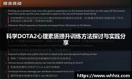 科学DOTA2心理素质提升训练方法探讨与实践分享