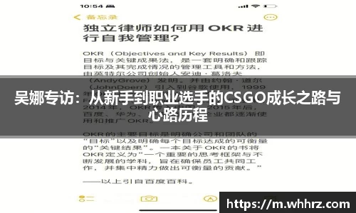 吴娜专访：从新手到职业选手的CSGO成长之路与心路历程